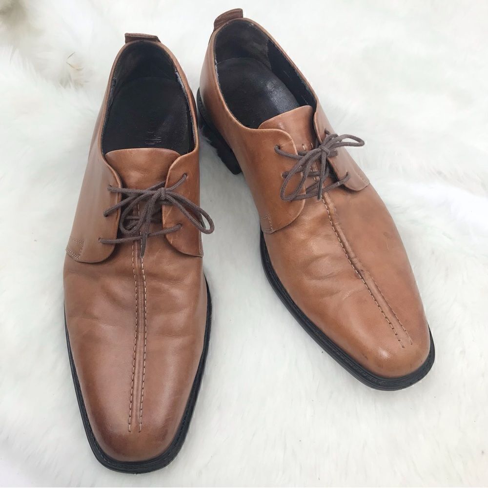 Cole Haan Brown Leather Oxford Lace Up Dress Shoes
